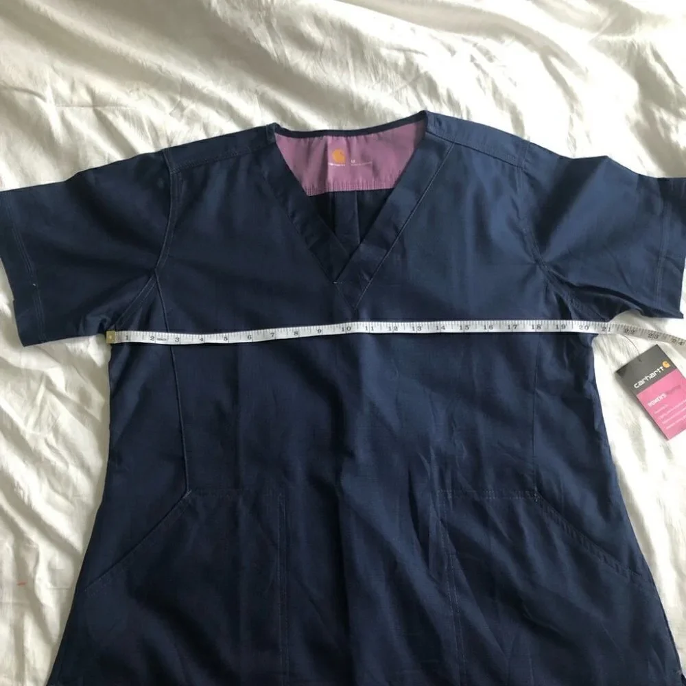 𝅺Carhartt Scrubs V-Neck Multi Pocket Cotton Blend Ripstop Top - Picture 6 of 10